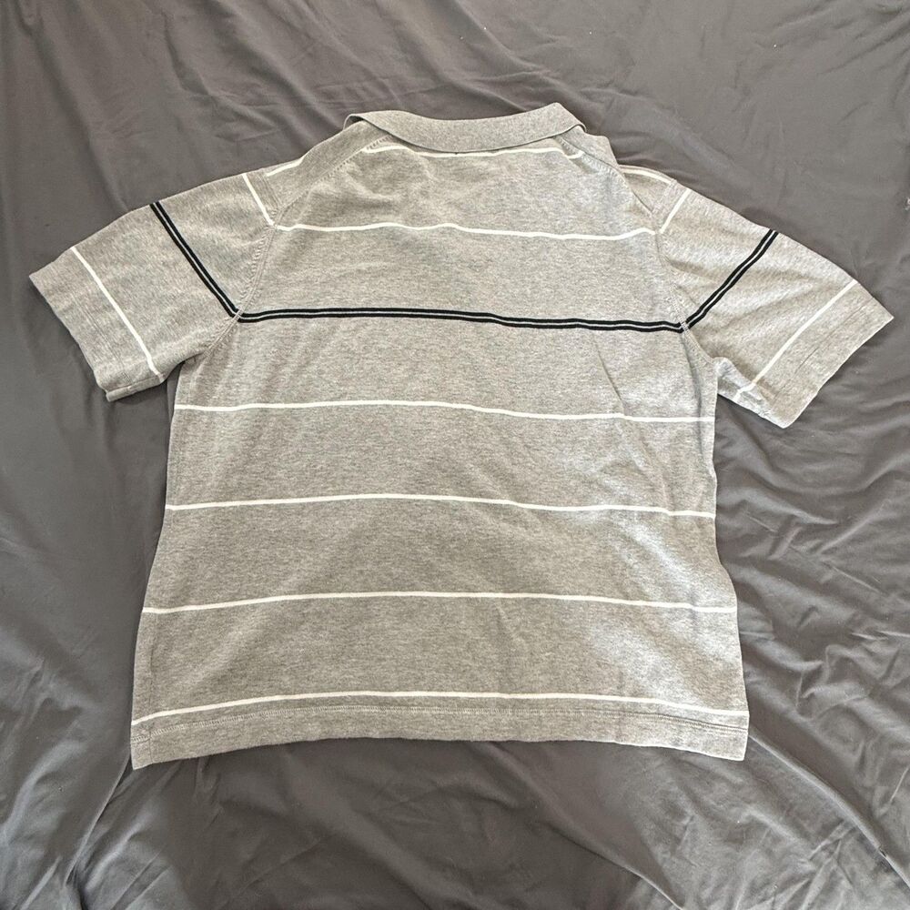 Eddie Bauer Polo Shirt Mens XL Gray Striped Short Sleeve 100% Cotton Casual - Picture 5 of 5